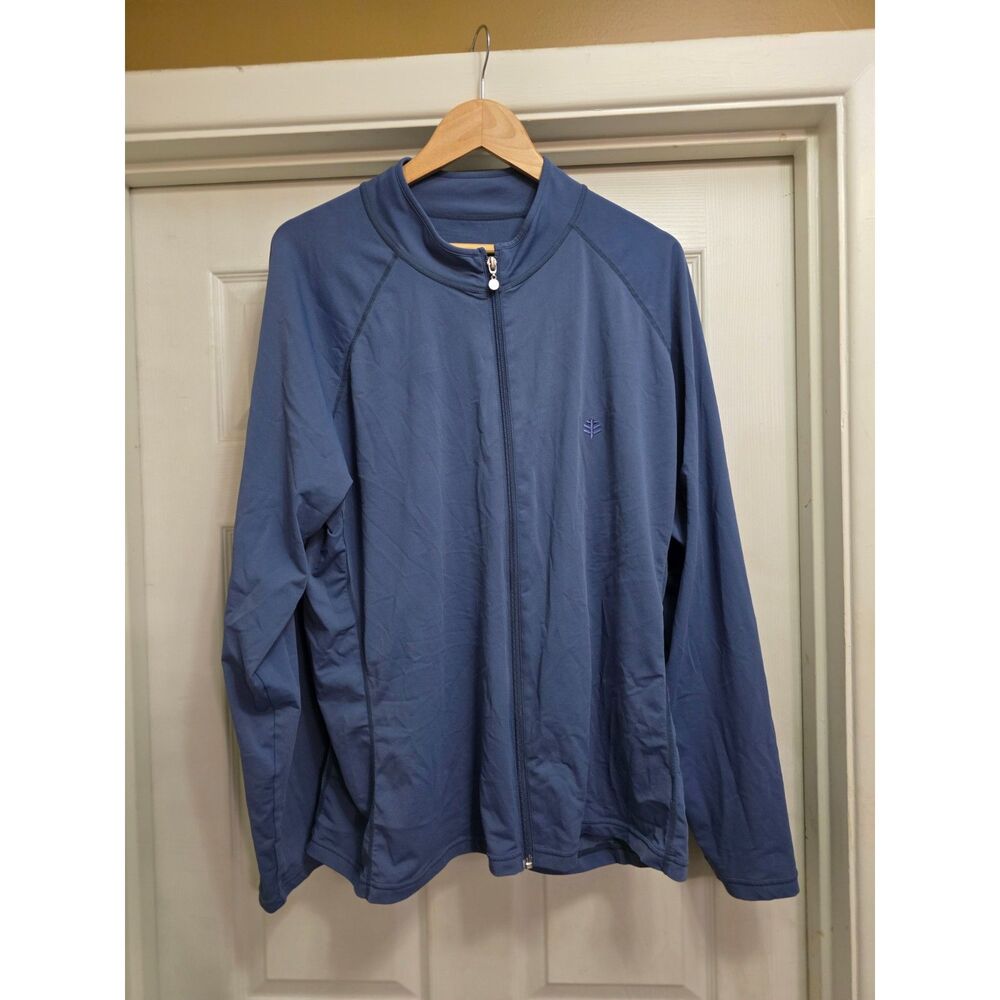 Coolibar Men’s Blue Full Zip UPF 50+ Lightweight Performance Jacket XXL